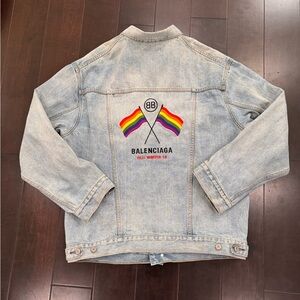Balenciaga - Oversized Logo-Appliquéd Distressed Denim Jacket - Indigo